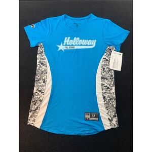 Holloway All Stars Ladies Athletic Jersey T Shirt Blue White Camo Size M